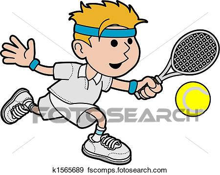 450x357 Clip Art Of Illustration Of Male Tennis Player K1565689