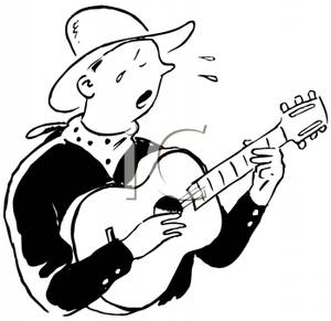 300x291 Crying Cowboy Singing A Song And Playing The Guitar
