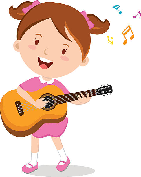 487x612 Girl Playing Guitar Clipart