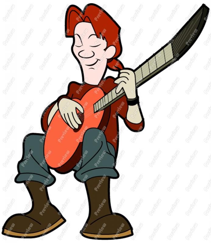 693x800 Man Playing Acoustic Guitar Character Clip Art
