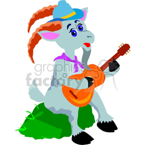 300x300 Royalty Free Goat Playing The Guitar 132193 Vector Clip Art Image