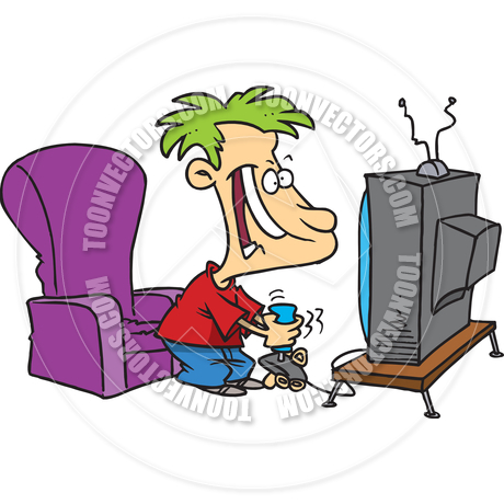 460x460 Cartoon Boy Playing Video Games By Ron Leishman Toon Vectors Eps