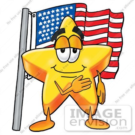 450x450 Clip Art Graphic Of A Yellow Star Cartoon Character Pledging