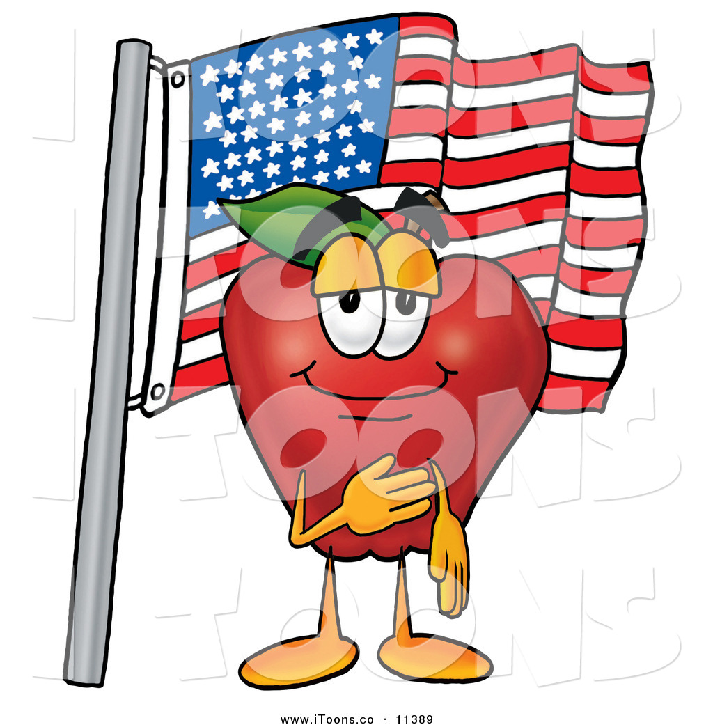 1024x1044 Clip Art Of A Happy Red Apple Character Mascot Giving The Pledge