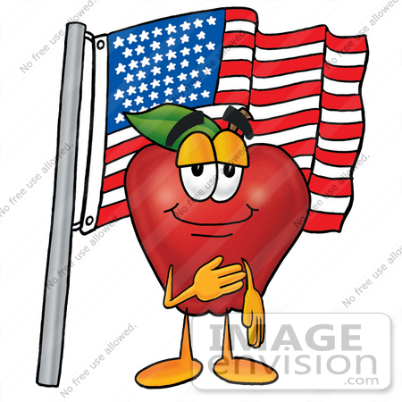 450x450 Clip Art Graphic Of A Red Apple Cartoon Character Pledging