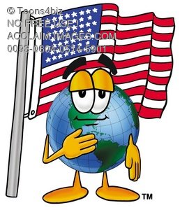 258x300 Clipart Image Of A Cartoon Globe Character Saying The American