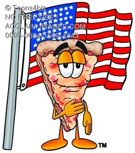 264x300 Clipart Image Of A Cartoon Pizza Character During Pledge Of Allegiance