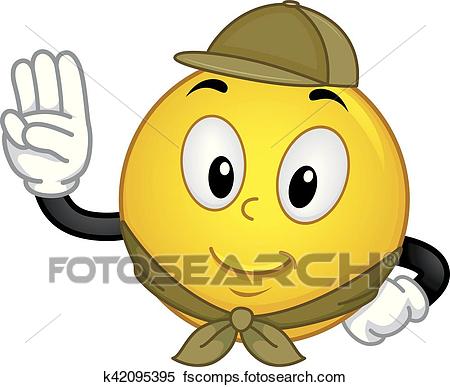 450x387 Clipart Of Smiley Boy Scout Pledge K42095395