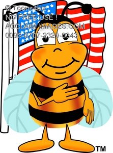 222x300 Illustration Cartoon Bumble Bee Or Honey Bee Saying Pledge