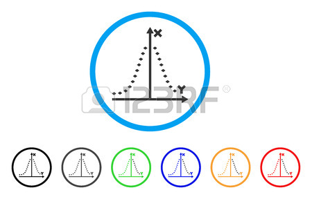 450x288 Dotted Gauss Plot Rounded Icon. Style Is A Flat Dotted Gauss