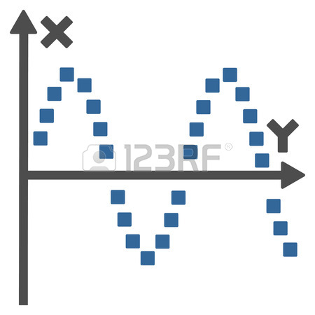 450x450 Sine Plot Pictograph With Bonus Clip Art. Vector Illustration