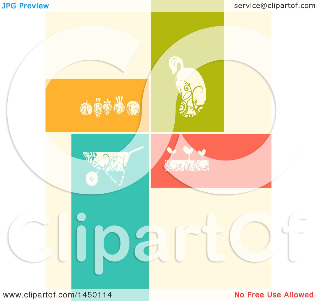 1080x1024 Clipart Graphic Of A Seed, A Wheelbarrow, A Gardening Plot,