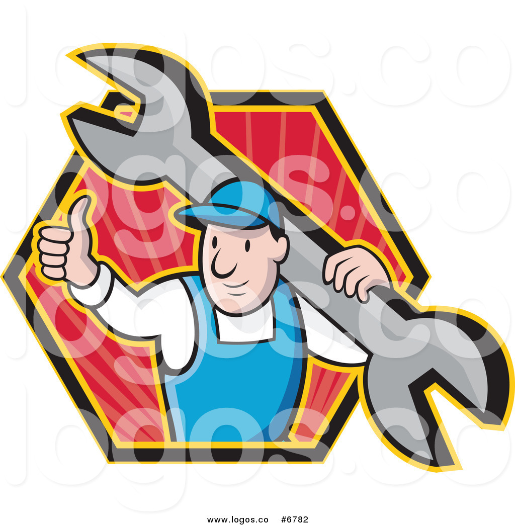 1024x1044 Royalty Free Clip Art Vector Logo Of A Plumber Holding A Thumb Up