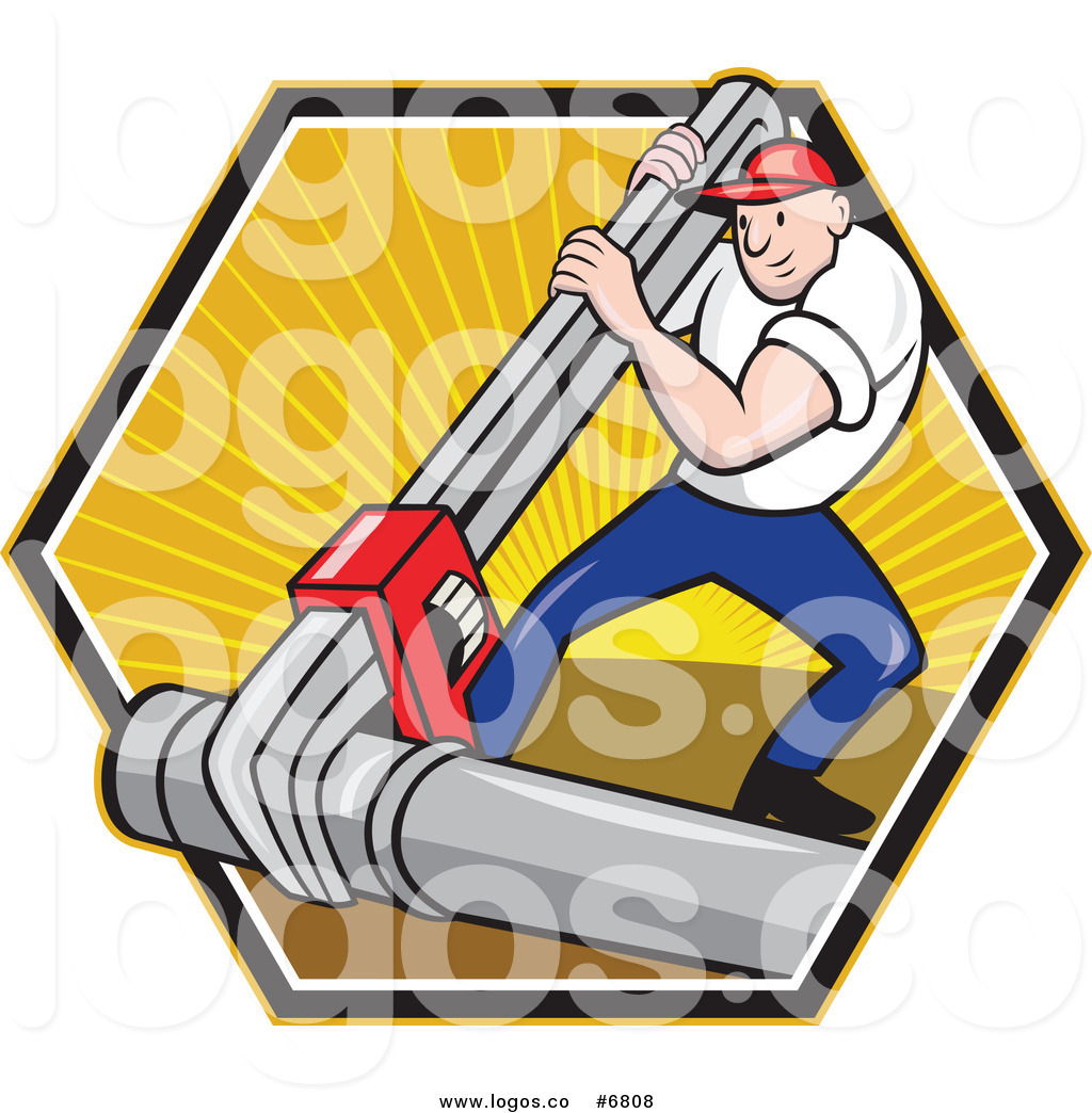 1024x1044 Royalty Free Clip Art Vector Logo Of A Plumber Using A Giant