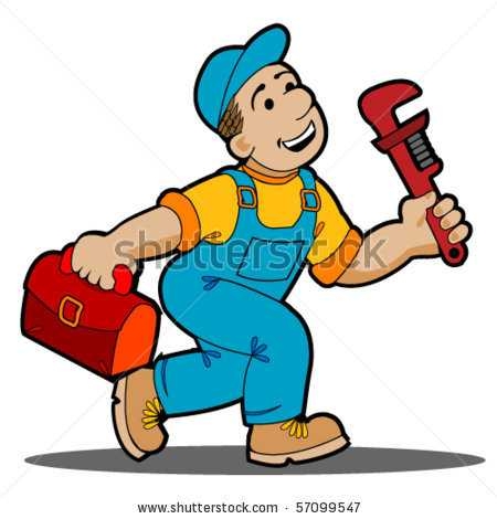 450x470 Hurry Clipart Stock Vector Happy Plumber