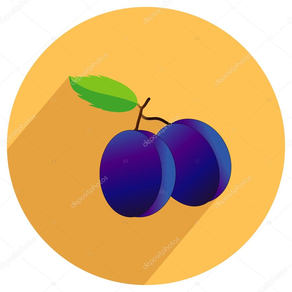1024x1024 Flat Icon Of Plums Stock Vector