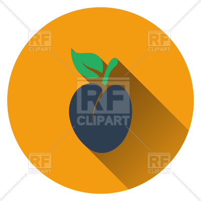 400x400 Plum Icon. Flat Design. Royalty Free Vector Clip Art Image