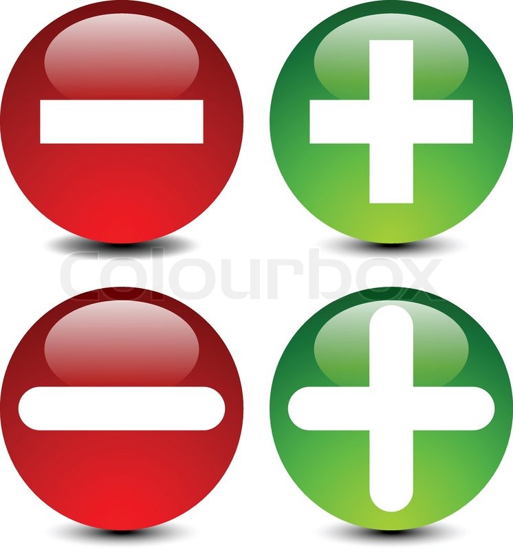 746x800 Plus, Minus Signs In 2 Style, Vector. Stock Vector Colourbox