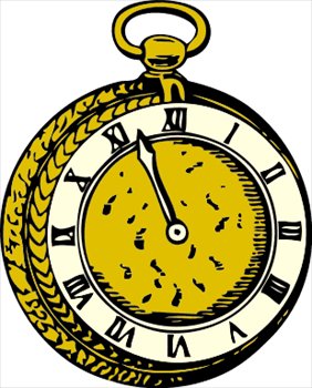 282x350 Free Old Pocket Watch Clipart