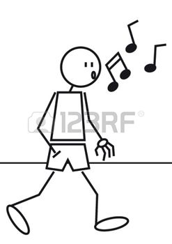 247x350 A Stick Figure Is Walking And Whistling With A Hand In The Pocket