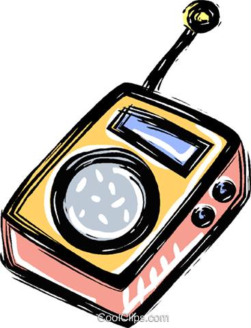 367x480 Pocket Transistor Radio Royalty Free Vector Clip Art Illustration