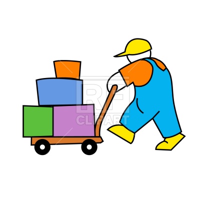 400x400 Worker With Wheelbarrow Royalty Free Vector Clip Art Image