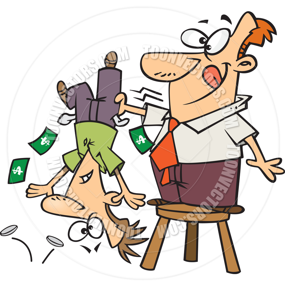 940x940 Cartoon Man Shaking Money Out By Ron Leishman Toon Vectors Eps