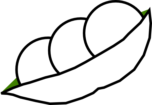 600x414 Pea Pod Outline Clip Art