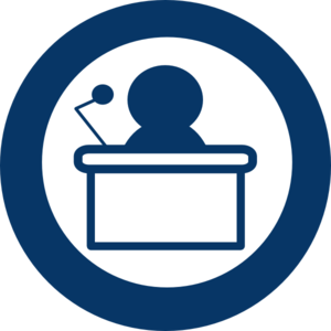 300x300 Blue Podium Man Clip Art