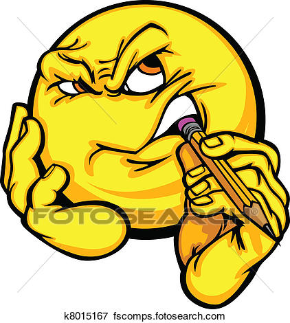 422x470 Clip Art Of Thinking Creativity Cartoon Face Em K8015167