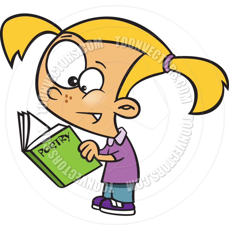 940x940 Cartoon Girl Reading Poetry By Ron Leishman Toon Vectors Eps