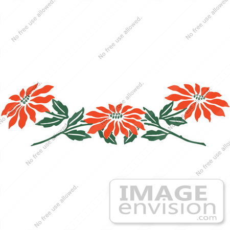 450x450 Clipart Of A Border Of Red Poinsettia Flowers
