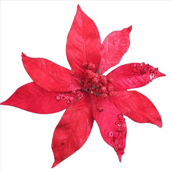 350x350 Christmas Flower Poinsettias With Clip For Christmas Tree