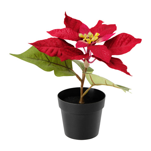 500x500 Fejka Artificial Potted Plant Poinsettia Red 9 Cm