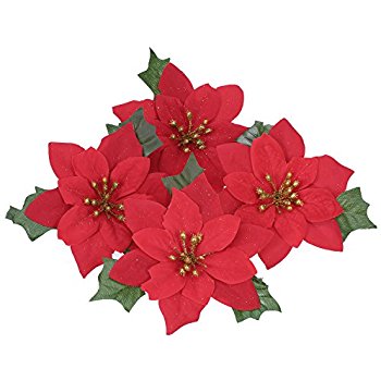 350x350 Pangda 6 Inches Poinsettia Flower Christmas Tree
