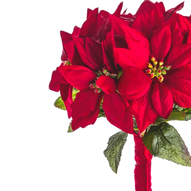 640x640 Artificial Luxury Poinsettia Bundle Bouquet