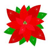 170x170 Clip Art Of Red Christmas Poinsettia Flower In A Flower Pot