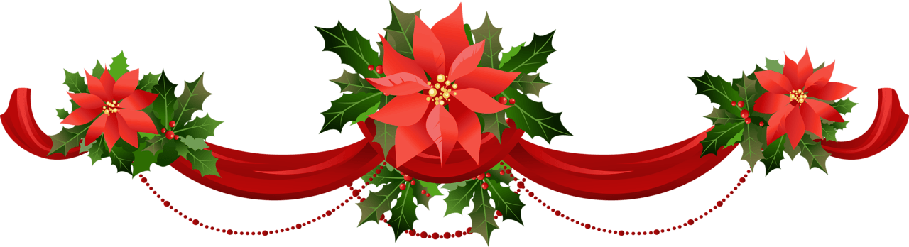 1280x348 Poinsettia Clipart Border