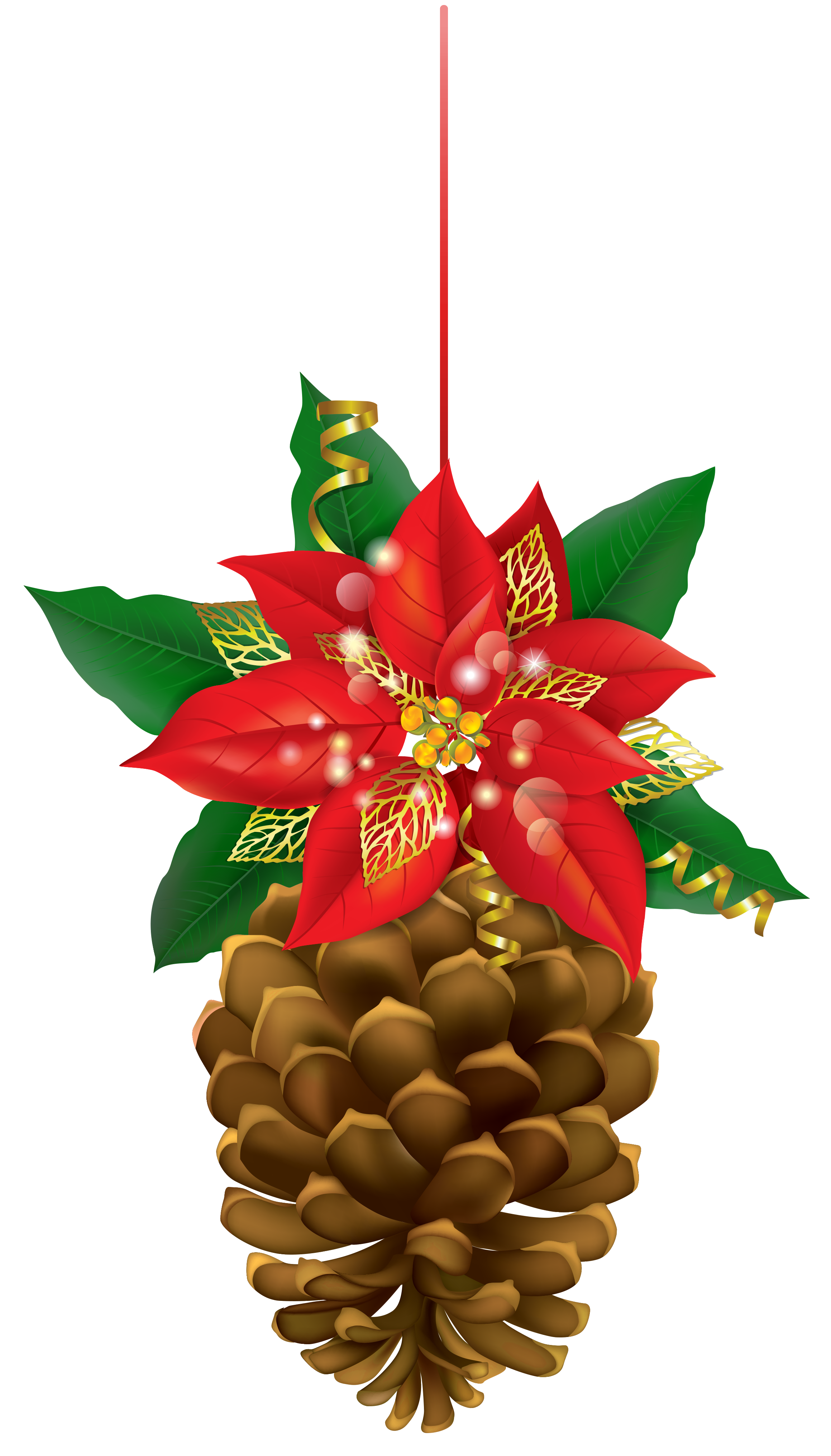 2319x4064 Christmas Pinecone With Poinsettia Png Clipart Imageu200b Gallery