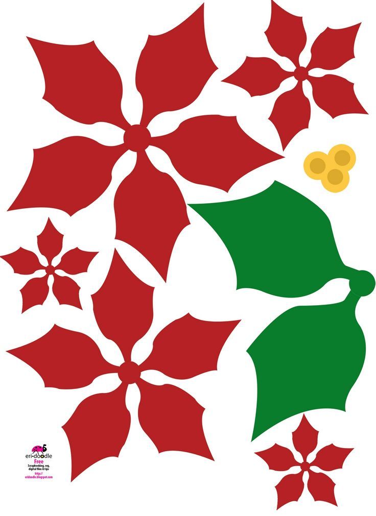 736x1011 Paper Poinsettia Christmas Flower Free Download Template, For Kids
