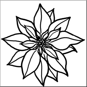 304x304 Clip Art Poinsettia Bampw I Abcteach