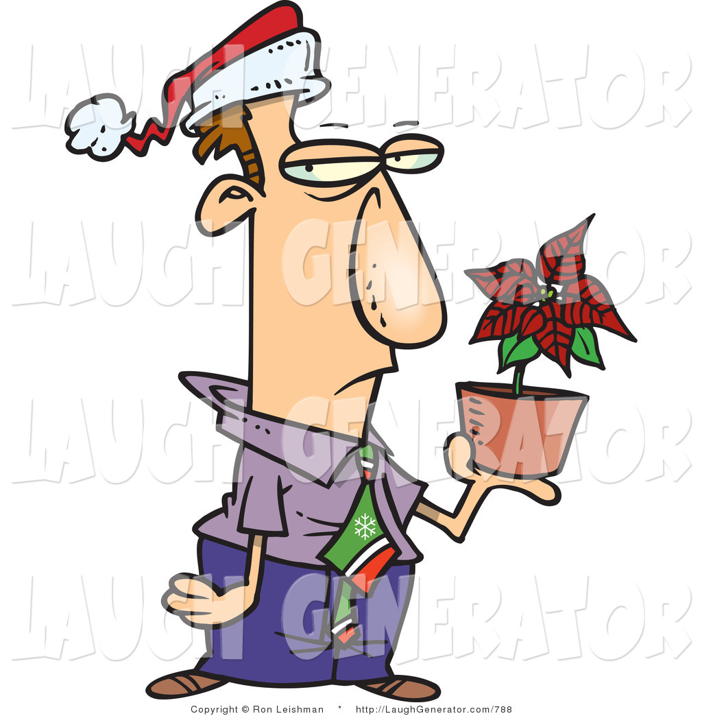 1024x1044 Humorous Clip Art Of A Disgruntled Male Employee In A Santa Hat