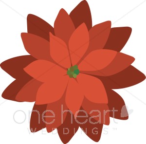 300x296 Single Red Poinsettia Clipart Christmas Wedding Clipart