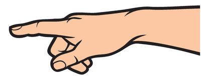 416x160 Pointing Hand Clipart Colored