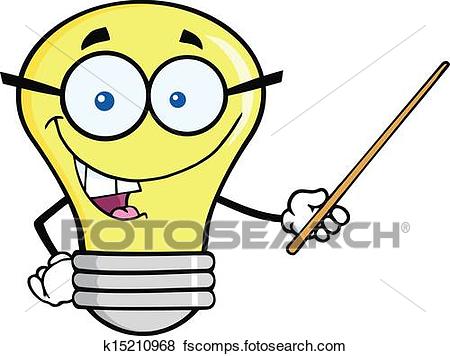 450x356 Clip Art Of Light Bulb Holding A Pointer K15210968
