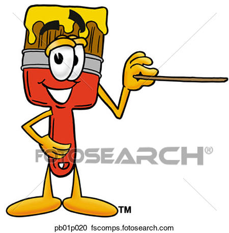 450x459 Clipart Of Paint Brush With Pointer Pb01p020