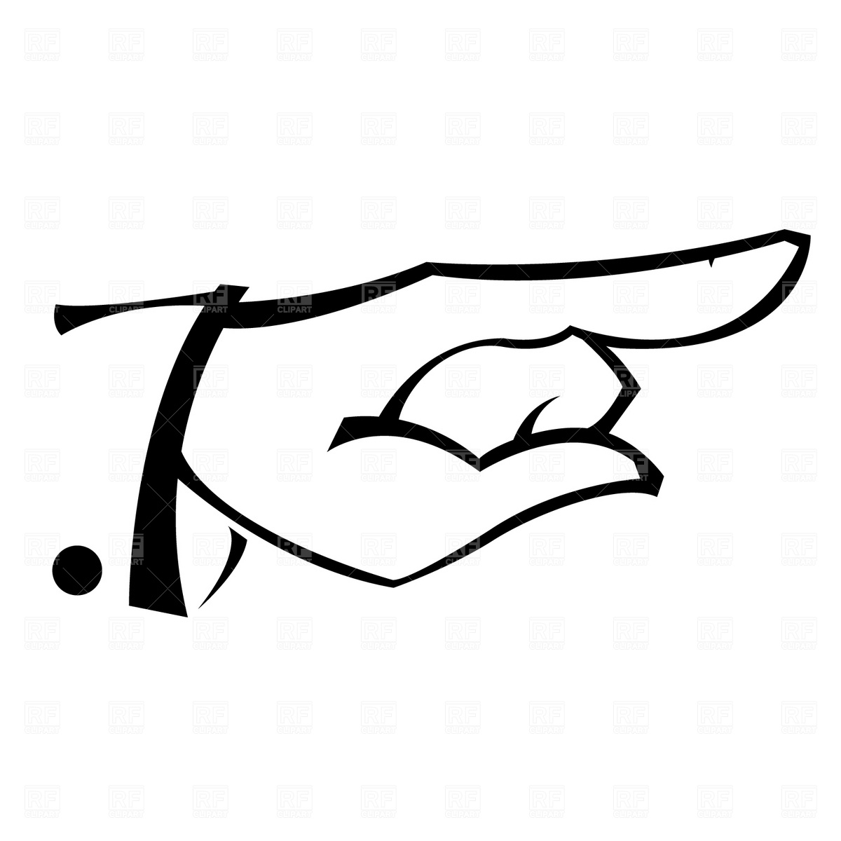 1200x1200 Hand With Pointing Finger Royalty Free Vector Clip Art Image