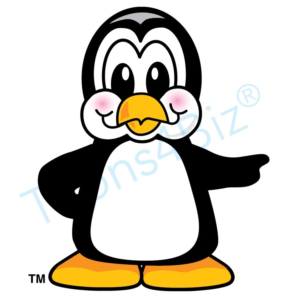 1000x1000 Penguin Pointing To Side Clip Art