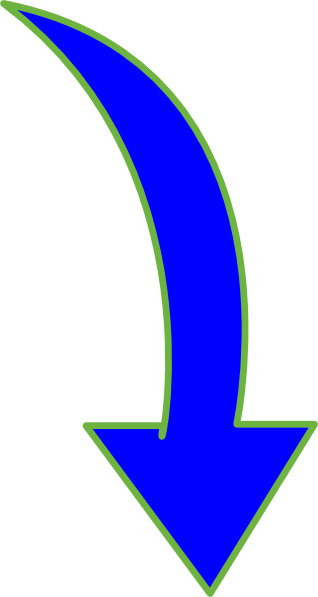 318x597 Curved Arrow Bright Blue Small Clip Art