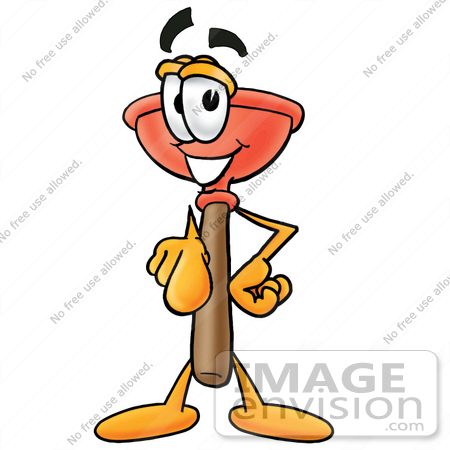450x450 Clip Art Graphic Of A Plumbing Toilet Or Sink Plunger Cartoon